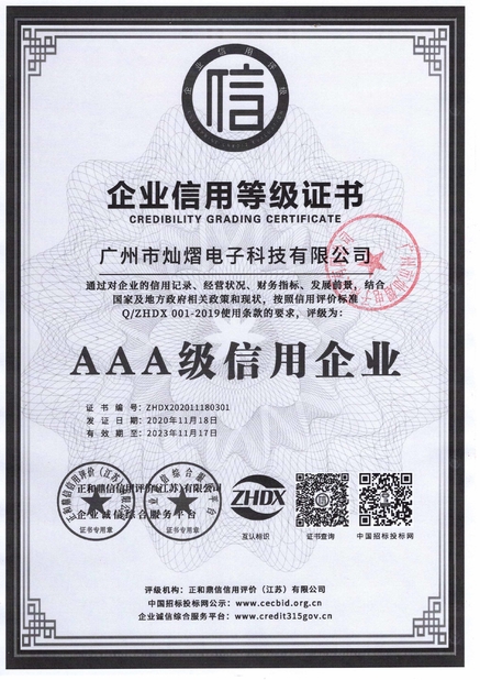 China Guangzhou Canyi Electronic Technology Co., Ltd certificaciones